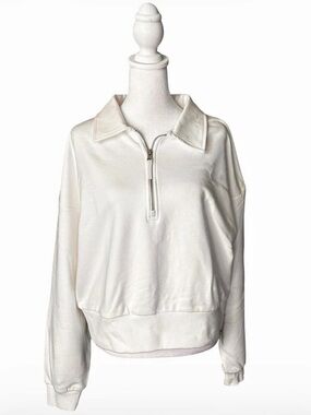 JOY LAB  Star Bomber Jacket White Size Small NWT 86% Cotton 14% Polyester